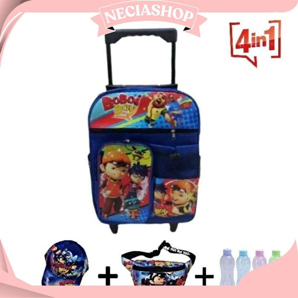 BEST 4IN1 TAS RODA BOBOIBOY RANSEL TROLY ANAK TK SD MS Terbaru