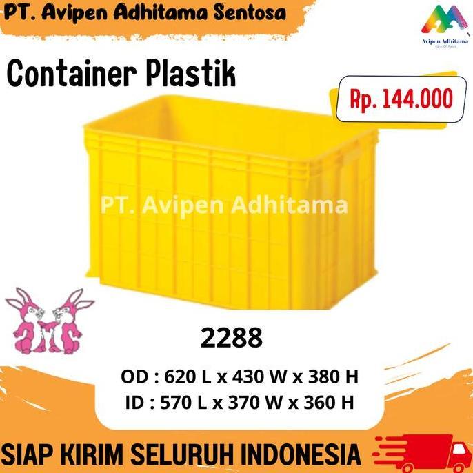 Keranjang Industri Rabbit Kontainer Plastik Container Box Serbaguna Type 2288