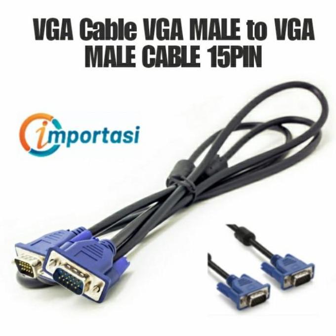 Best Seller VGA Cable MALE to VGA MALE 15PIN Kabel PC Laptop Proyektor LCD Monitor Berkualitas 100% 