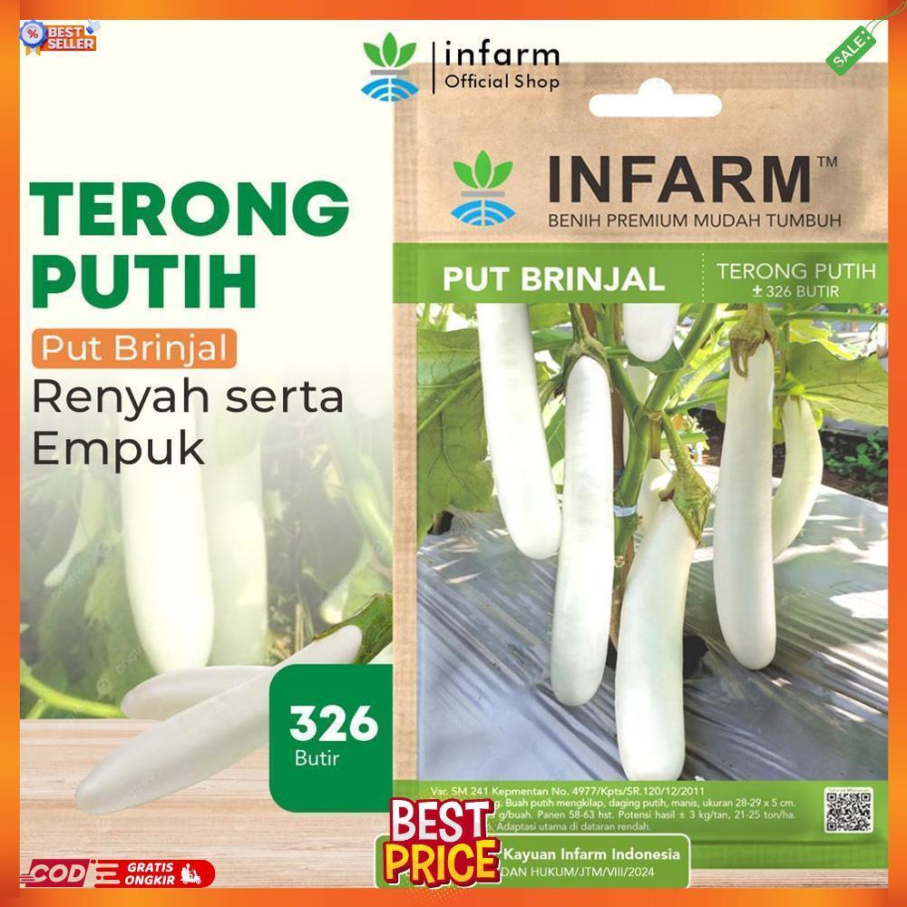 INFARM - Benih Terong Putih Unggul Bibit Terong Putih Super Bibit Sayuran Terong F1 Premium CD Infar