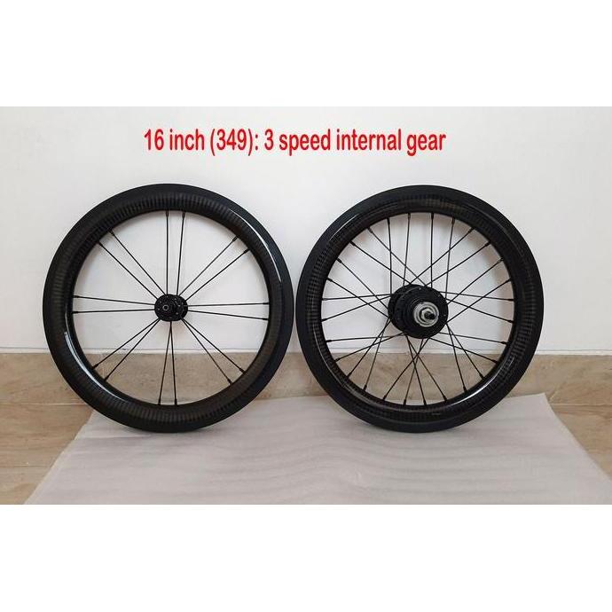 Carbon Wheelset - 16 inch Brompton 3sixty Pikes- 3 speed internal Gear