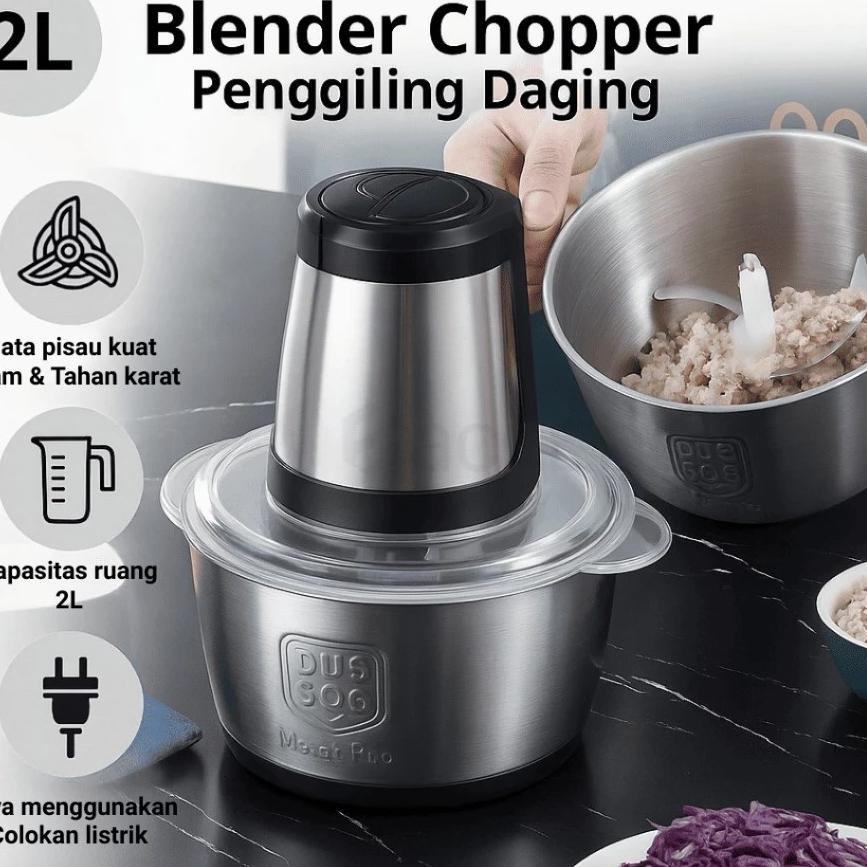 Blender Chopper Blender Daging Stainless Coper Penggiling Daging Serbaguna 2Liter