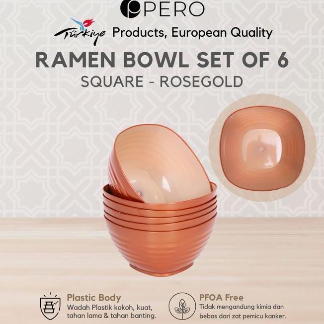 Best Deal Pero Ramen Bowl Square Set Of 6 Mangkok Ramen