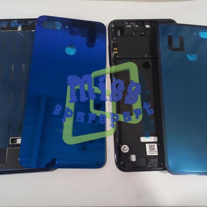 Casing Kesing Fullset Xiaomi Mi8 Lite Frame Tulang tengah Bezel Bazel plus Backdoor Urbaniashop