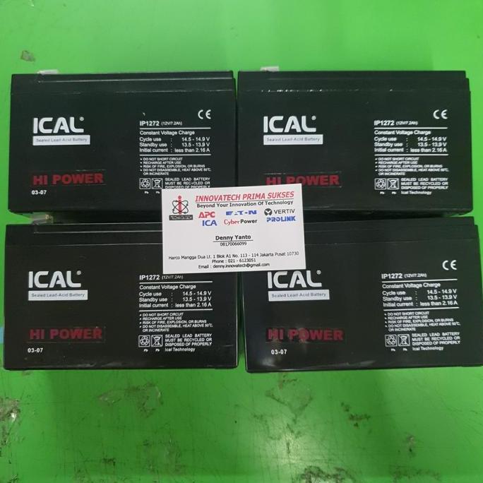 Acc- Ical Ip1272 7Ah 7.2Ah Battery Aki Accu Kering Ups Ica