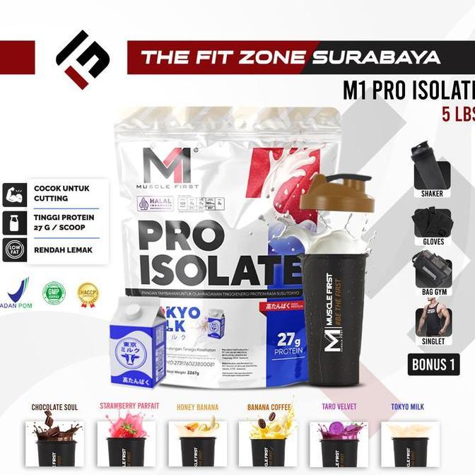 M1 Muscle First Gold Pro Isolate 5 Lbs 2267 Gram 64 Servings Susu Whey Protein Isolate Wpi Fitness G