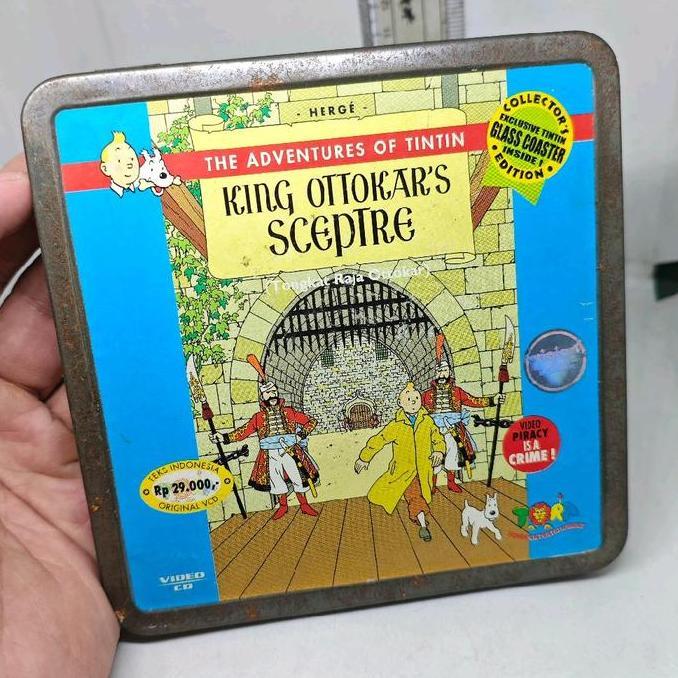 VCD KARTUN THE ADVENTURES OF TINTIN KING OTTOKAR'S SCEPTRE ORIGINAL TORA TIN CASE KALENG PS99