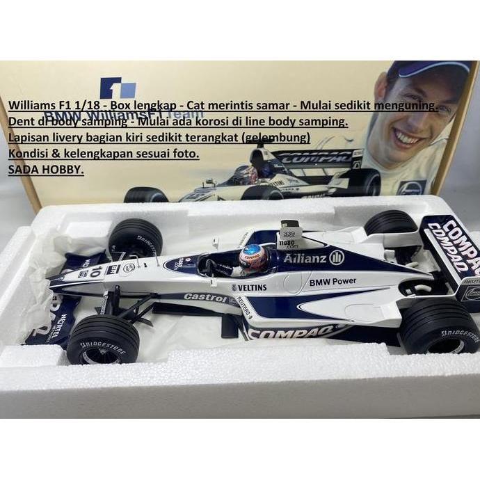 OFFICIAL WILLIAMS F1 BMW FW22 NO 10 JENSON BUTTON 1/18 FORMULA ONE MIX99