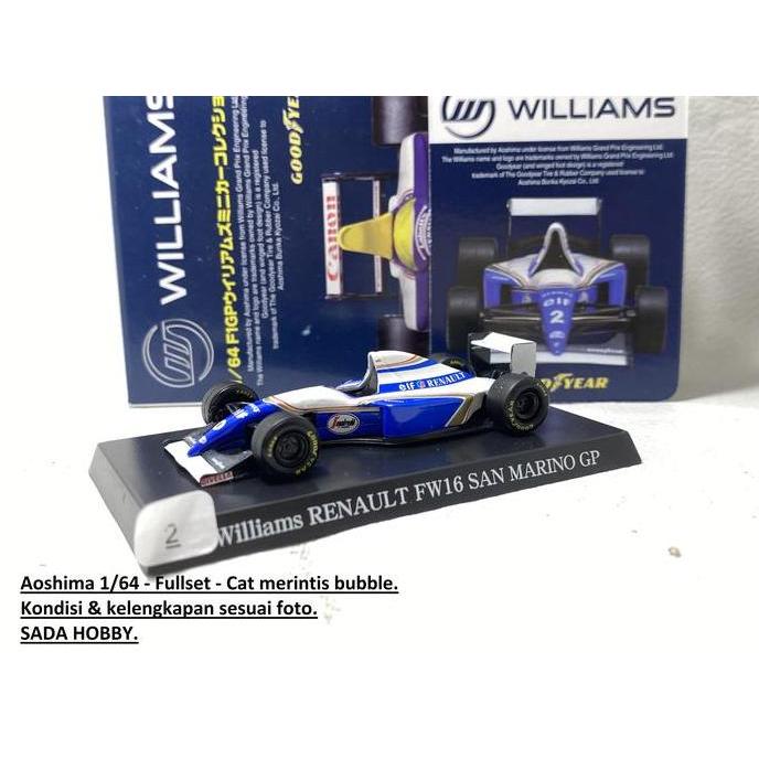 AOSHIMA 1/64 F1 WILLIAMS RENAULT FW16 SAN MARINO GP NO 0 FULLSET MIX99