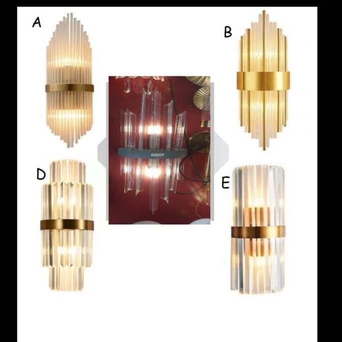 FL 880 LAMPU DINDING KRISTAL MODERN KLASIK GOLD MEWAH DEKORASI HIAS