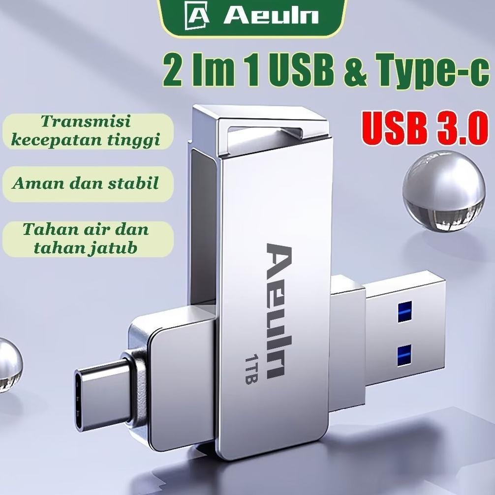 Flashdisk OTG Dual Drive USB3.0+Type C 1TB/2TB USB Flash Drive untuk Ponsel Android/PC/Laptop/Audio