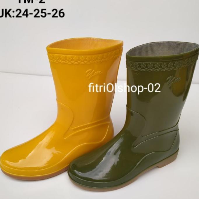 Sepatu Boots Karet Pendek Wanita Anti Air Boots Yumeida Ym2