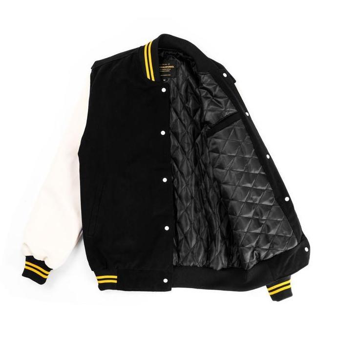 PREMIUM / ETERNALWORKS BASIC VARSITY JACKET - BLACK YELLOW