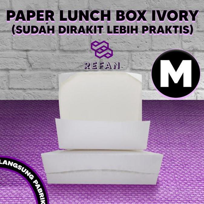 PAPER BOX LUNCH UKURAN M / PAPER LUNCH BOX SIZE M / PAPER BOX PREMIUM