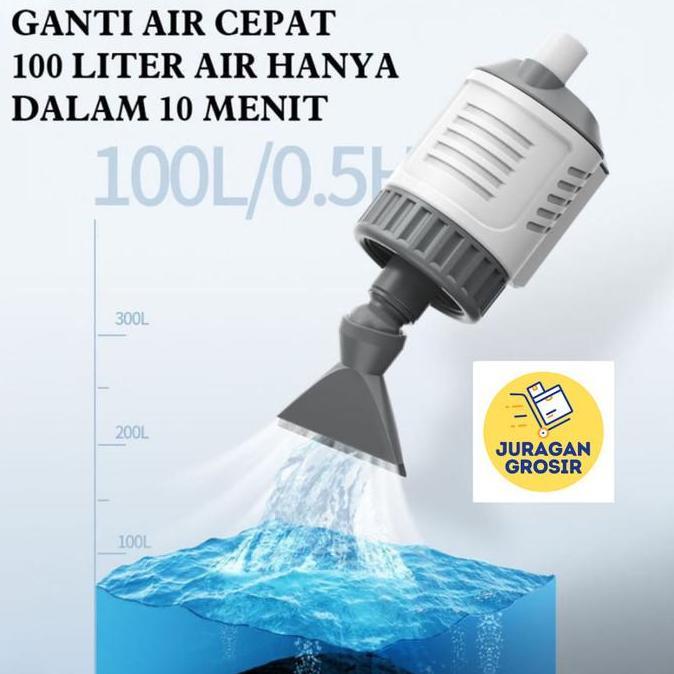 Fisheat- Electric Aquarium Vacuum Pembersih Aquarium Kolam Sedot Siphon Sifon