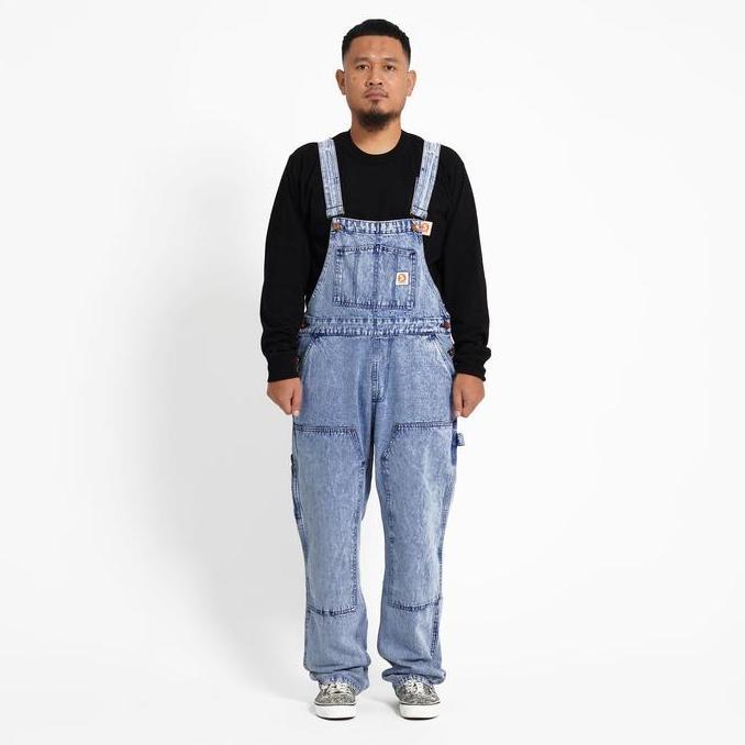 Kop- Superego - Overall Carpenter Double Knee Denim Loose Straht Snow Lht Blue Ova01A
