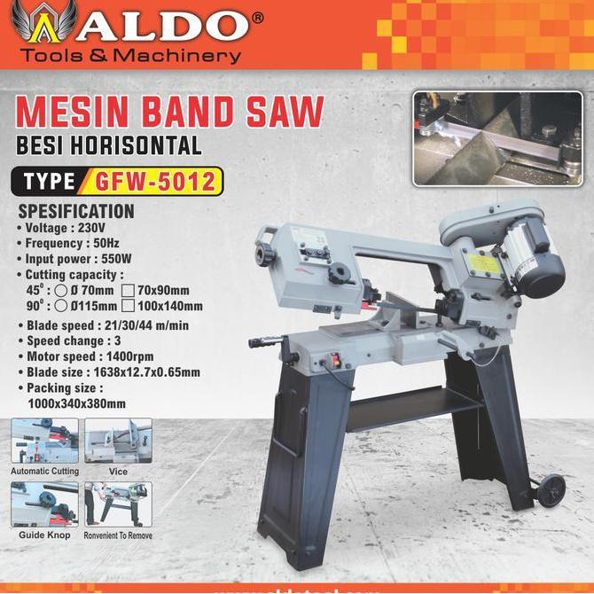 Mesin Pemotong Besi / Band Saw Horisontal Type : GFW-5012 ALDO