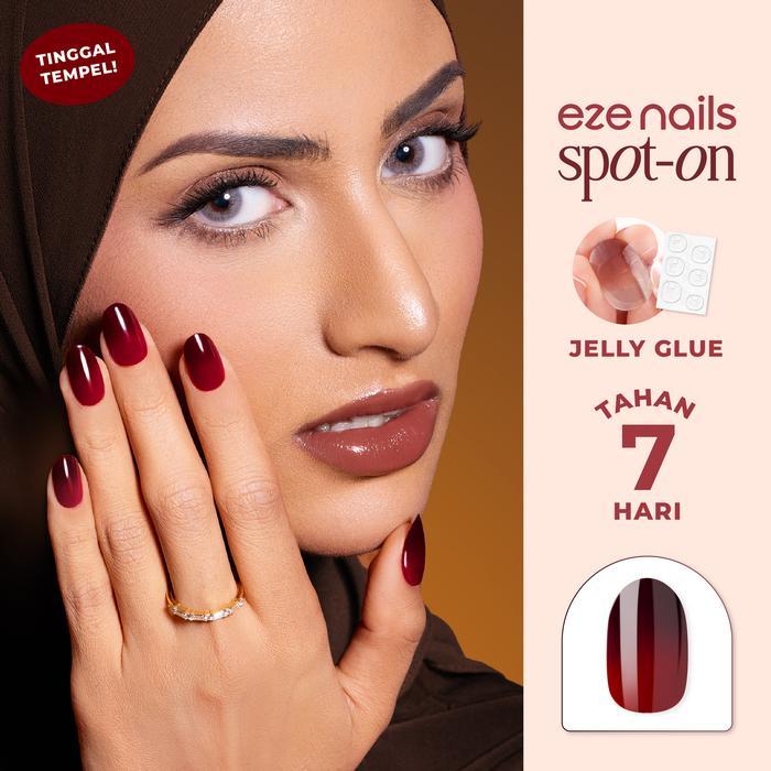 Eze Nails - Touch Of Henna Spot On Manicure Medium Oval (Kuku Palsu Tempel + Jelly Bond) - TOUCH OF 