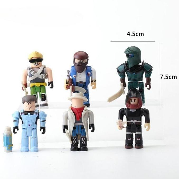 Action Figure Roblox Set 6 Q-Clash Six Figures Mainan Brick Topper