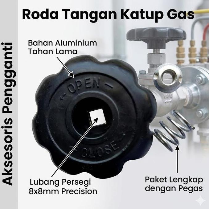 TACA Handwheel Oksigen Putaran Kran Valve 8*8mm Valve Oksigen Untuk Industri / Puteran Oksigen / Kra