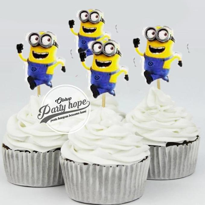 MGC topper cupcake minion / tusukan kue minion / cake dekorasi minion