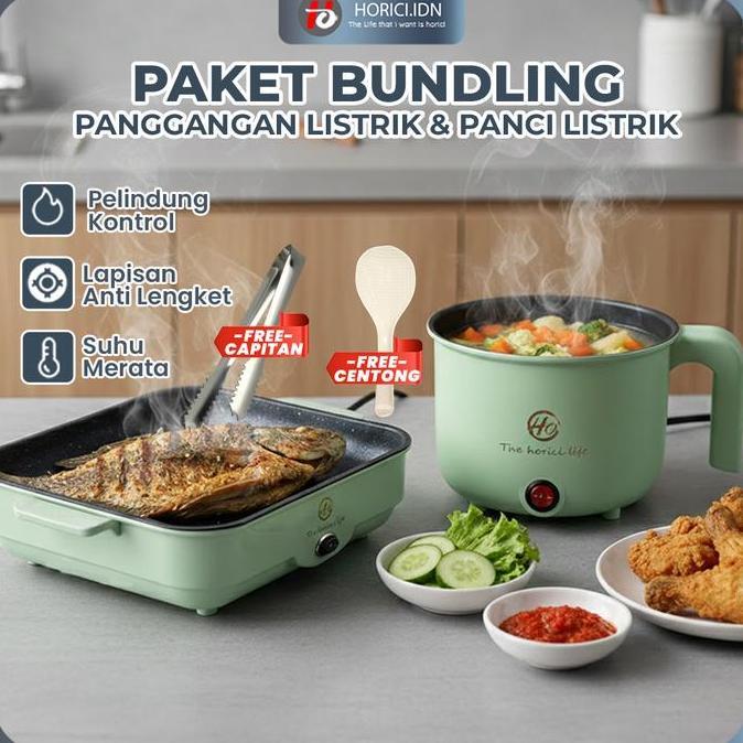 BUY 1 FREE 4 Panggangan Multifungsi BBQ ElektrIK Panci Pemanggang Anti lengket Persegi Panjang Panci