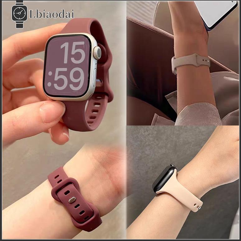 Mega Slim Silicone Strap For Iwatch Apple Watch Ultra 3 2 Ultra  49Mm 46Mm 45Mm 41Mm 44Mm 40 42 38 S