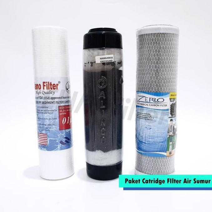 Paket Catridge Filter Air Sumur 10 inch - Sedimen, Manganese, CTO