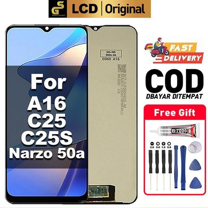 NEW LCD PP A16 R3LME C25 C25S Narzo 50a ORIGINAL 100% Garansi 30 Hari Tampilan HD Jernih Responsif T