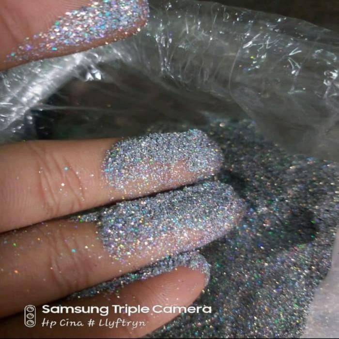 LEGASOL Bubuk Glitter / Glitter Hologram Muda @100Gram