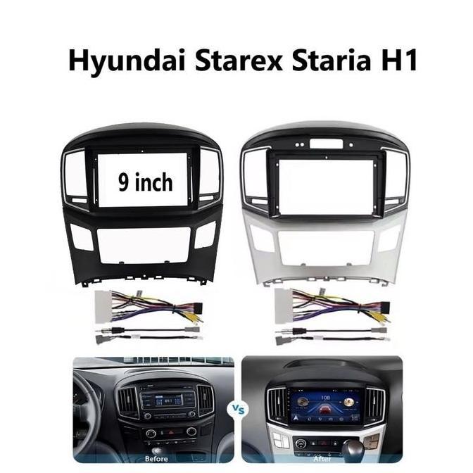 S_Net Frame Head Unit Android 9 Inch Hyundai Starex H1 2015 - 2018 Asli