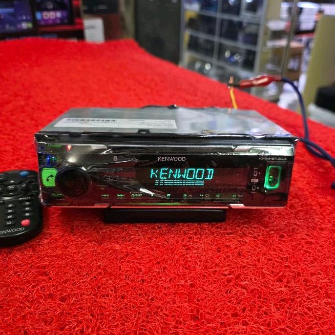 Head Unit Single Din Kenwood Kmm-Bt303 Bluetooth Usb Aux Radio Fm Am Ready