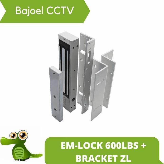 HARGA DISC - EM-LOCK 600LBS + BRACKET ZL ( Magnetic Lock EM Lock Access Control )