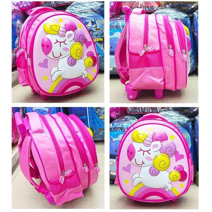 PROMO PREMIUM TROLI  Roda Dorong TAS TROLLEY ANAK LAKI LAKI SEKOLAH TK / PAUD 3Resleting TIMBUL EMBO