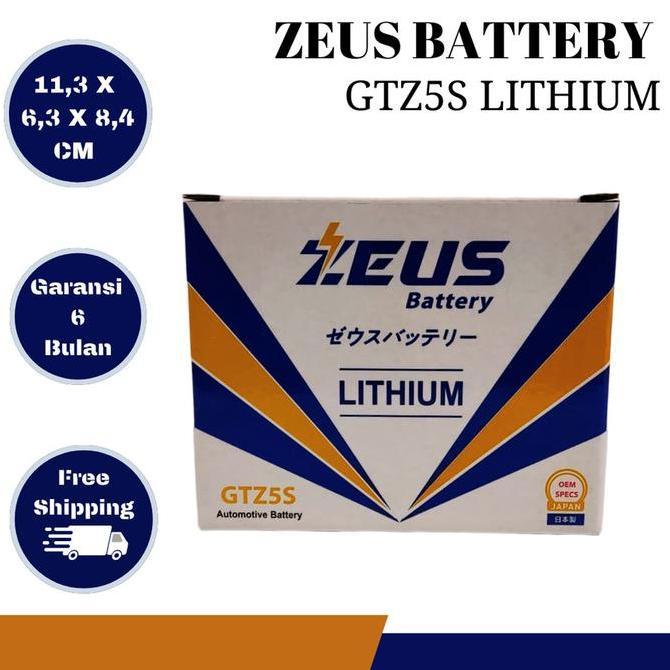 Zeus Aki Aki Motor Lithium ION Starter GTZ5S Original Garansi Zeus