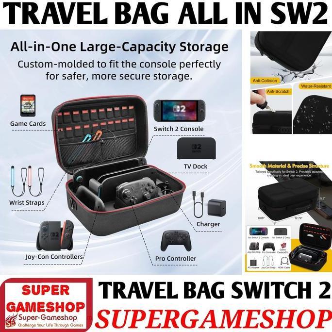 Nintendo Switch 2 Travel Bag All in One Switch 2 Tas Travel Nintendo Switch2 Travel Bag SW2 Bag