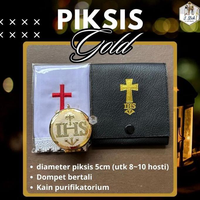 Paket PIKSIS; Tempat Hosti, Komuni, bahan tembaga, GOLD