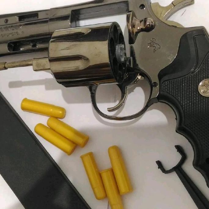 Set- Korek Api Model Pistol Colt Phyton 357 Ada Peluru Seperti -