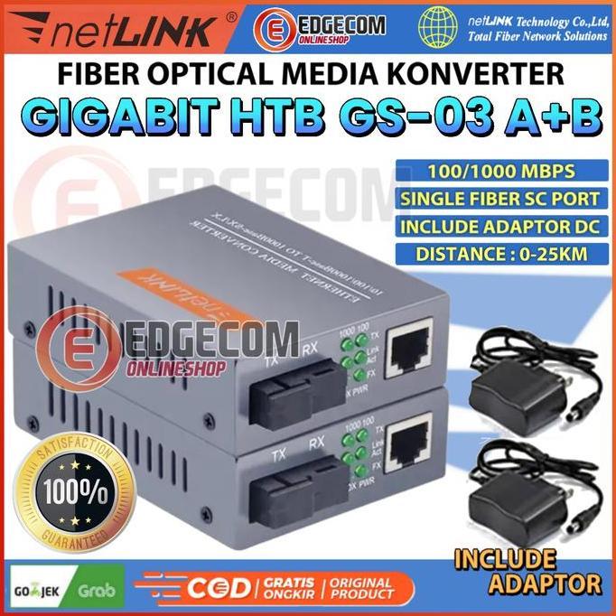 DS175 - HTB-GS-03 A+B Gigabit Ethernet Media Converter FO GS03 NETLINK