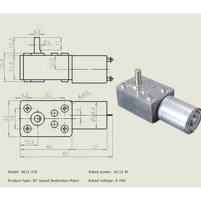 Motor Dc 12V 220Rpm Turbo Worm Gear High Torque Motor Gear Box Gir Box