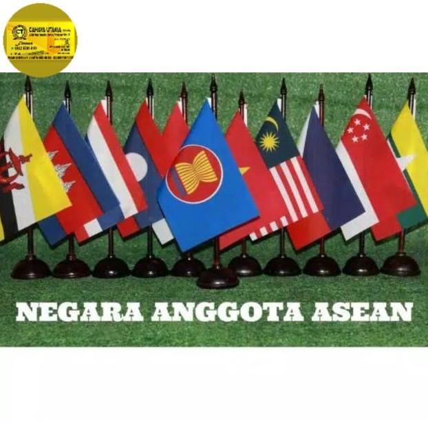 BENDERA MEJA ASEAN SATU SET BENDERA ASEAN