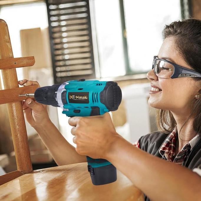 Superkit- Mtmasaki Mesin Bor Baterai Tangan Cordless Drill 12Vf Mt-8100  Battery Impact Drill Cordle