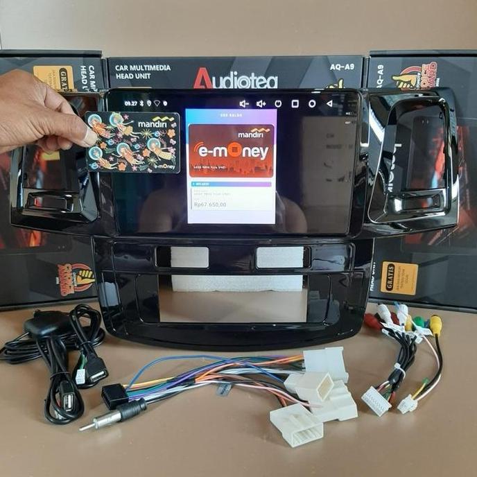 HEAD UNIT ANDROID FORTUNER 2005 - 2015 ANDROID 9 INCH AUDIOTEQ RAM 2/32 GB INCELL BLACK SCREEN TOYOT