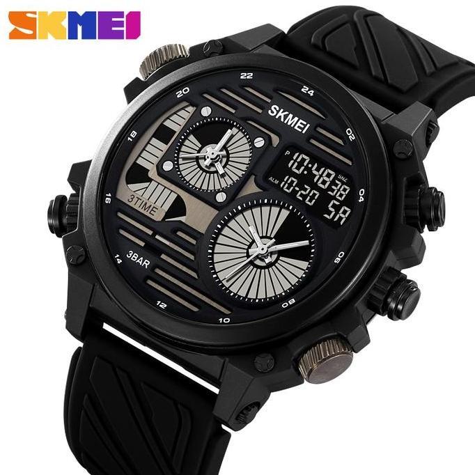 Jam Tangan Pria Analog-Digital Sport Tahan air Tali Silikon SKMEI 2202