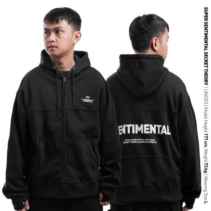 PREMIUM / Hoodie Katun SSST Garner Zipper Hoodie Hitam