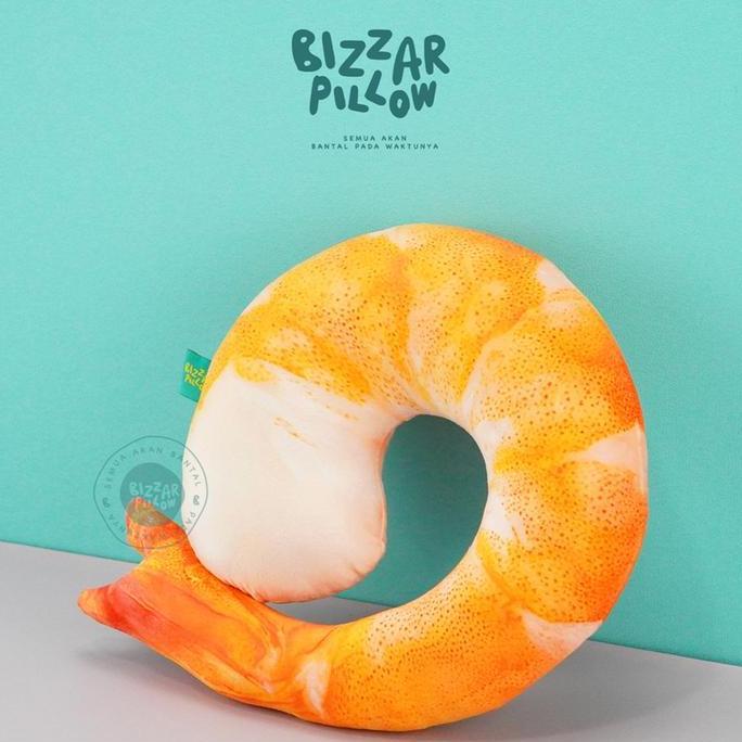 Bantal Leher Travelling Motif Udang