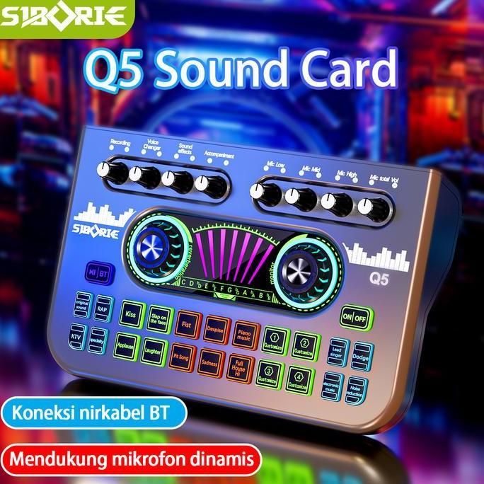 Havisnumaret33 - Siborie Soundcard Q5 soundcard Audio USB External Sound Card mic Mixer Bluetooth ph
