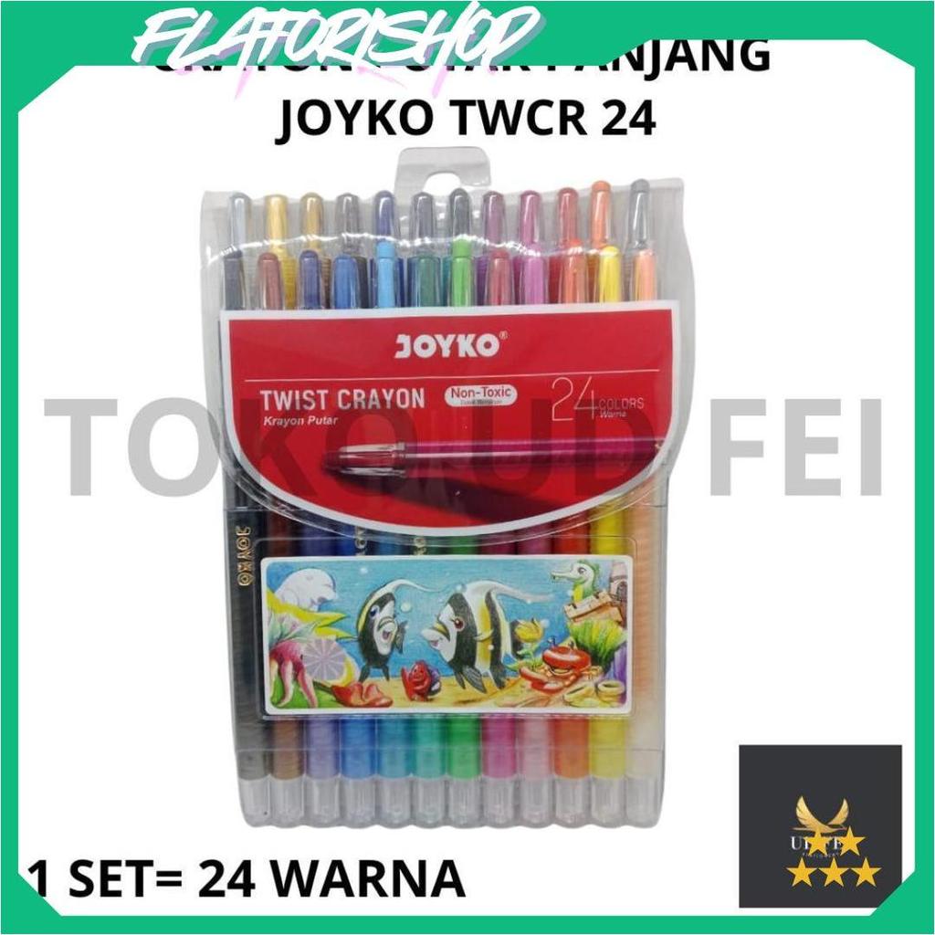(1 SET = 24 WARNA) Crayon Putar Joyko isi 24/ Crayon Putar Joyko/ Crayon putar isi 24/Krayon putar p