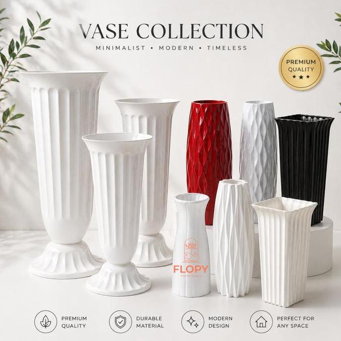 PREMIUM / Vas Plastik Bunga Aesthetic / Pot Bunga Minimalis
