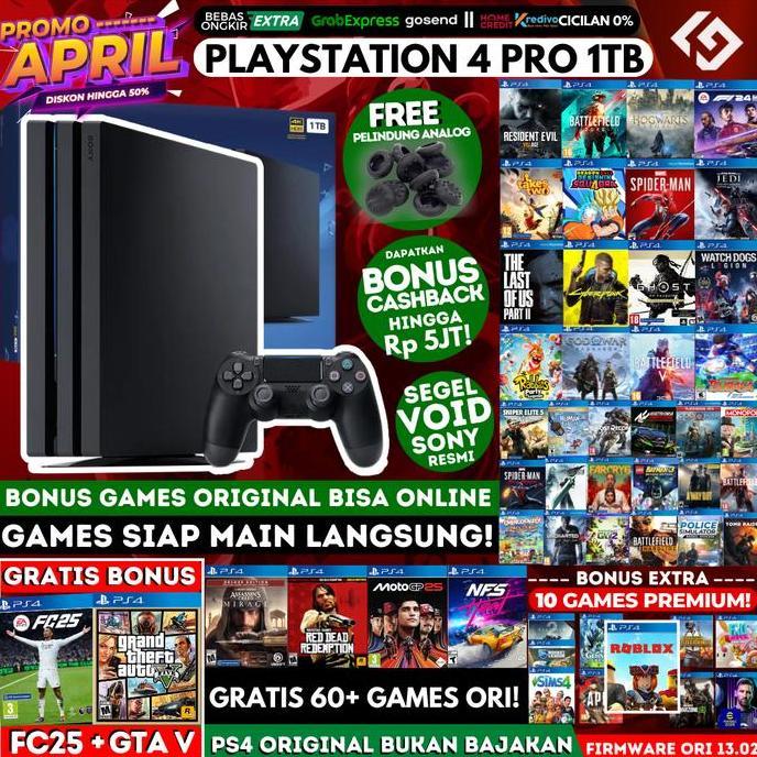 PS4 Pro 1TB Original Sony Playstation PS 4 Garansi Panjang Free Games Banyak